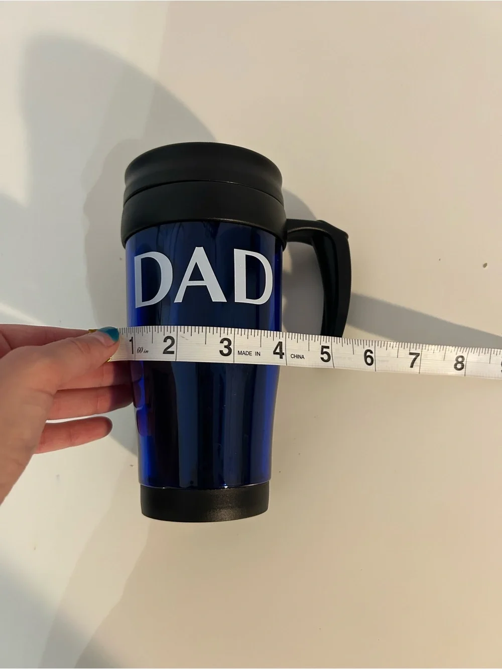 DAD Blue Travel Mug with Handle